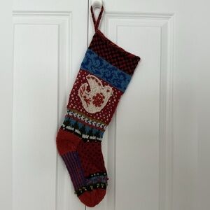 Lost Horizons Festive Knit Christmas Stocking with Bird Design